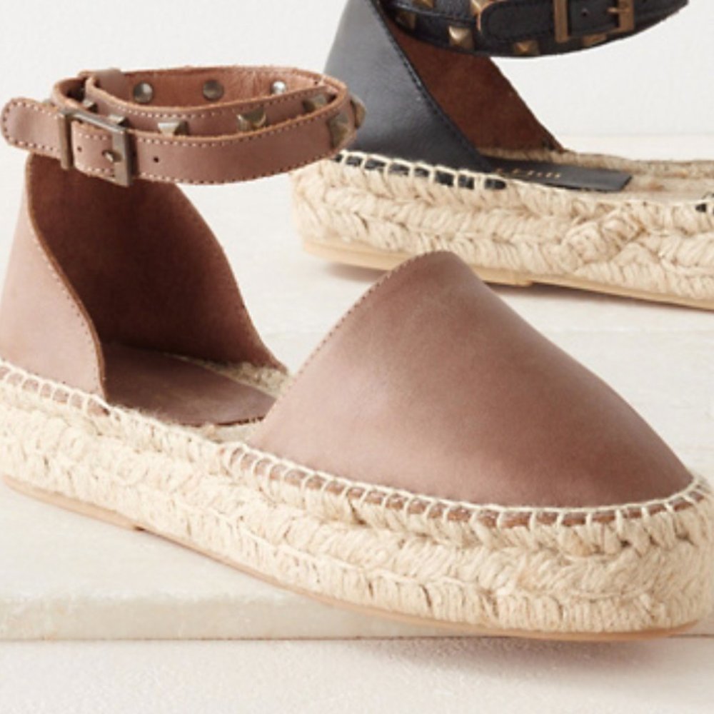 Leather Espadrille Studded Wrap Sandal- BRAND NEW! - Picture 2 of 6